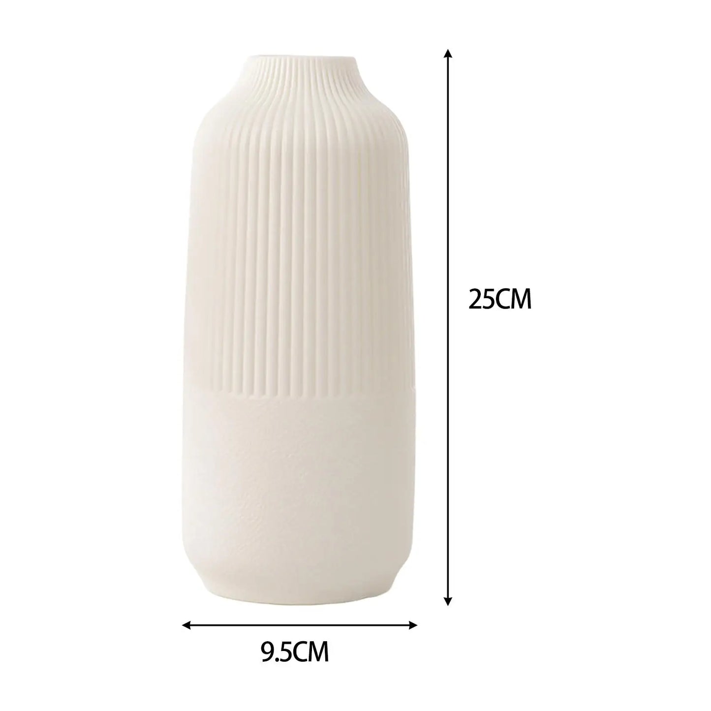 Minimalist Fluted Vase – Nordic Matte White