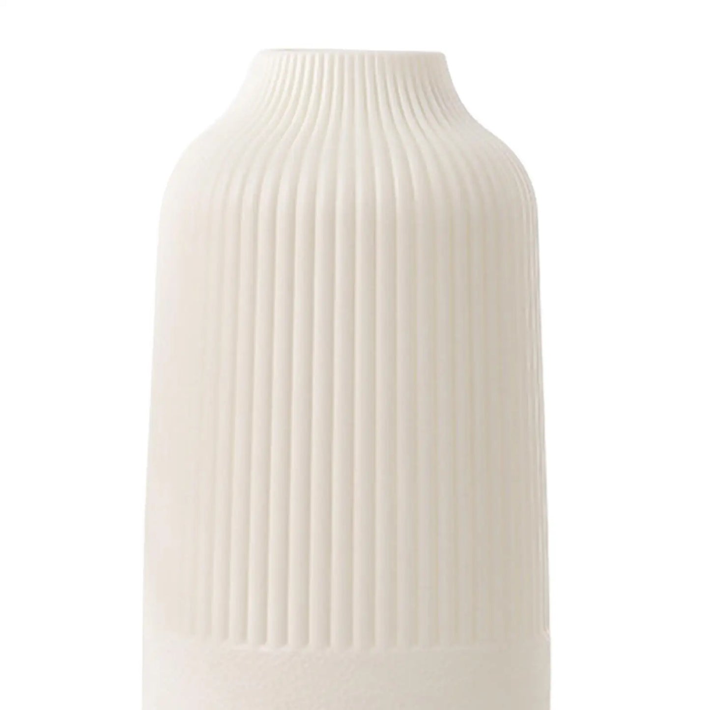 Minimalist Fluted Vase – Nordic Matte White
