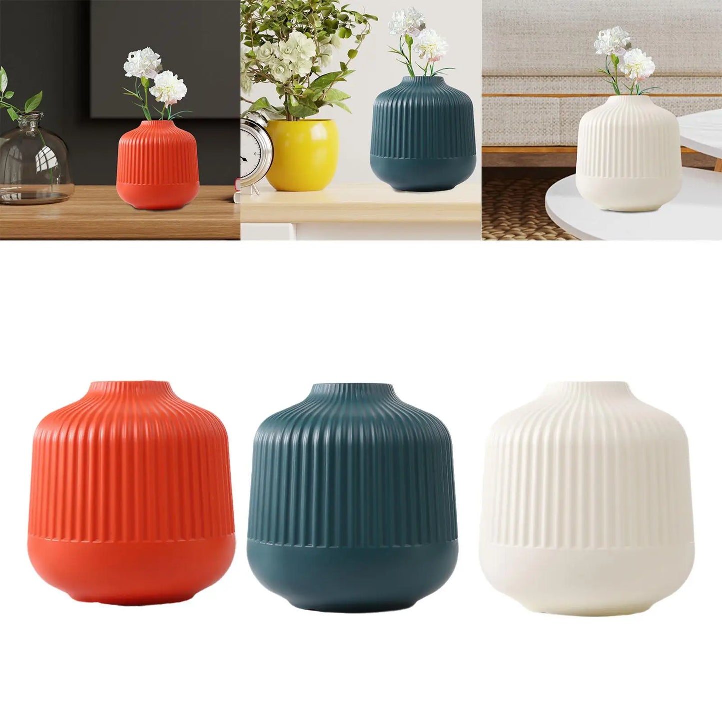 Nordic Ribbed Bud Vase – Vibrant Minimalist Decor